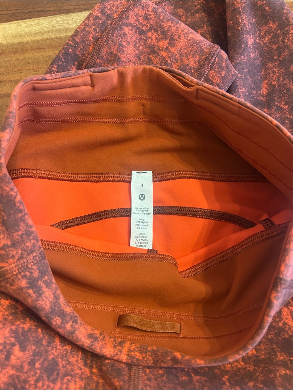 lululemon athletica Orange Printed High-Rise Leggings